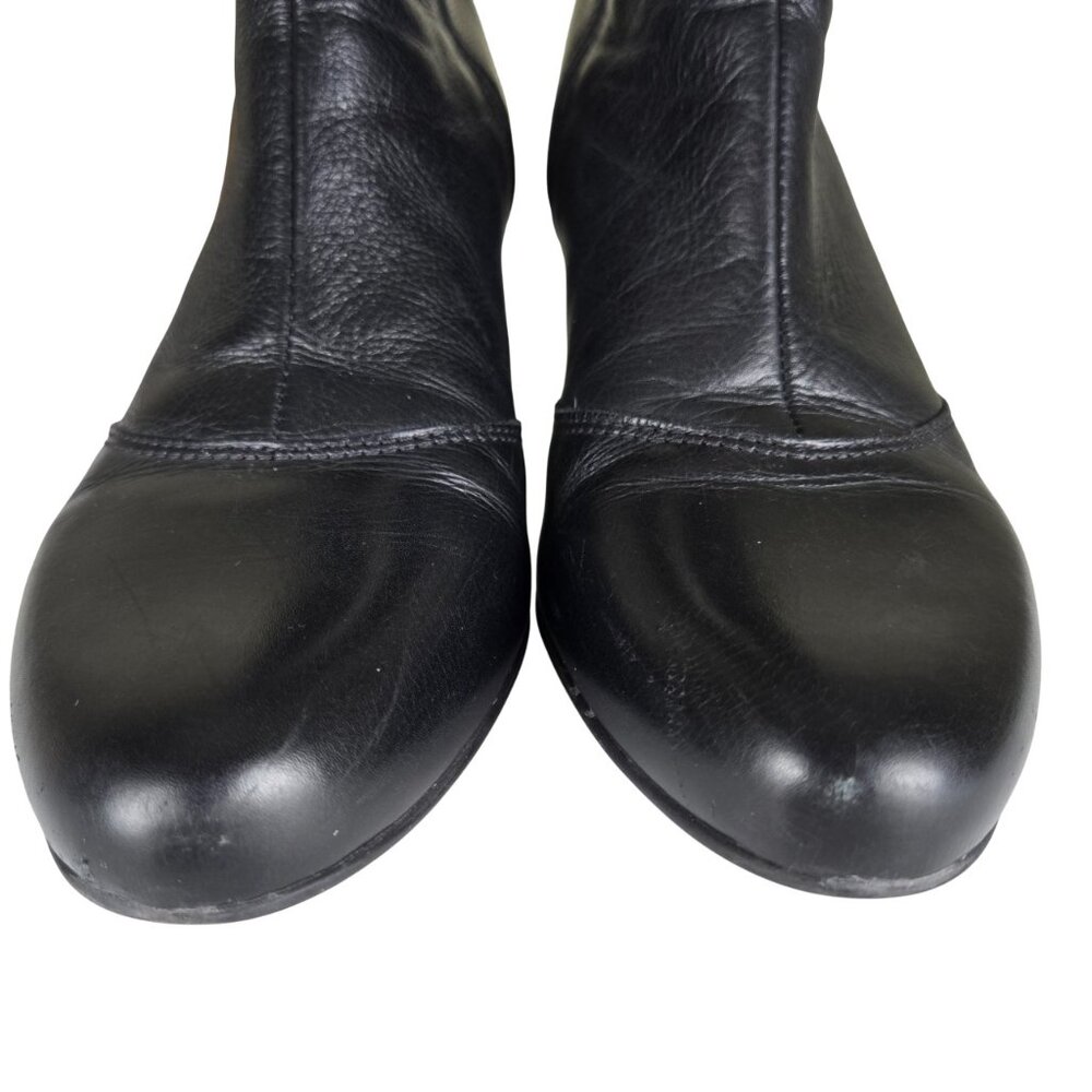La Canadienne Tall Boots 9 Black Waterproof Leather Full Zip Very Good Condition - Picture 4 of 16